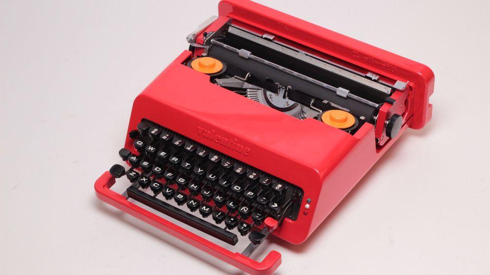 Olivetti's Valentine portable typewriter, a 1960s classic designed by Ettore Sottsass.