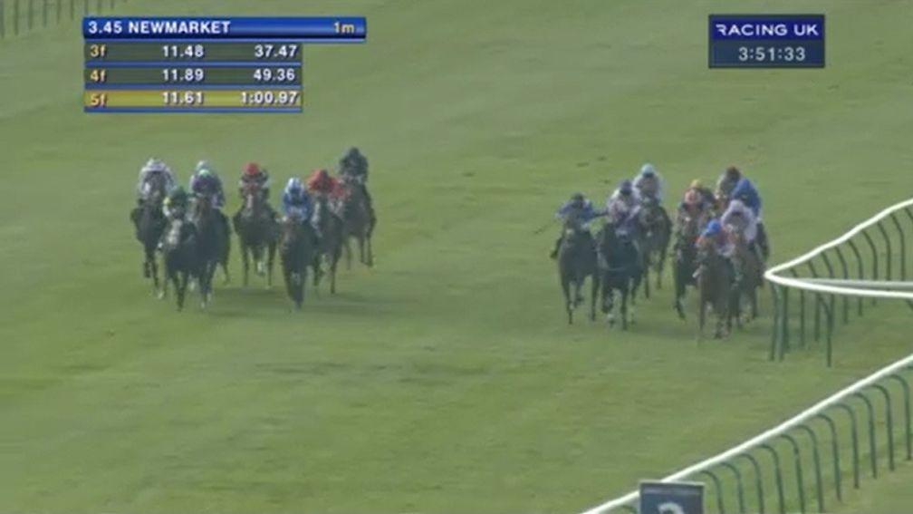The cutaway rail in the 2,000 Guineas of 2015, won by Gleneagles