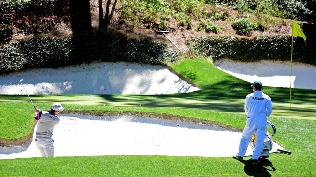 The front bunker is not the worst place to be on the 12th at Augusta National
