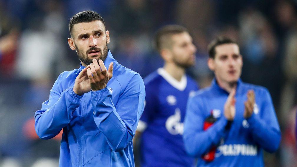 Schalke players thank their supporters after defeat their loss to Bayern Munich