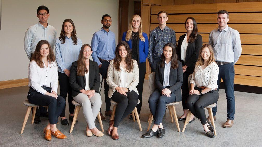 Godolphin Flying Start's second-year trainees, with Caitlin Smith seated second from right