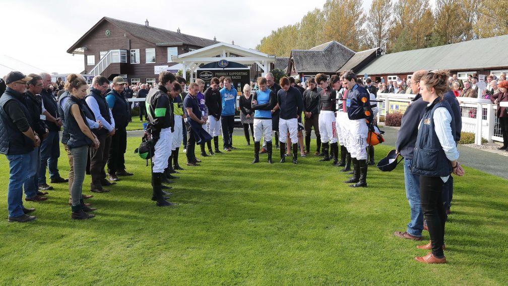 A minute's silence was held in the parade ring at Peth yesterday for former general manager Sam Morshead, who passed away on Tuesday