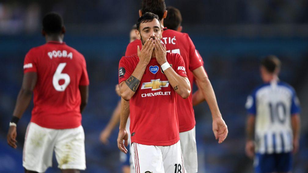 Manchester United playmaker Bruno Fernandes struck twice at Brighton last time out