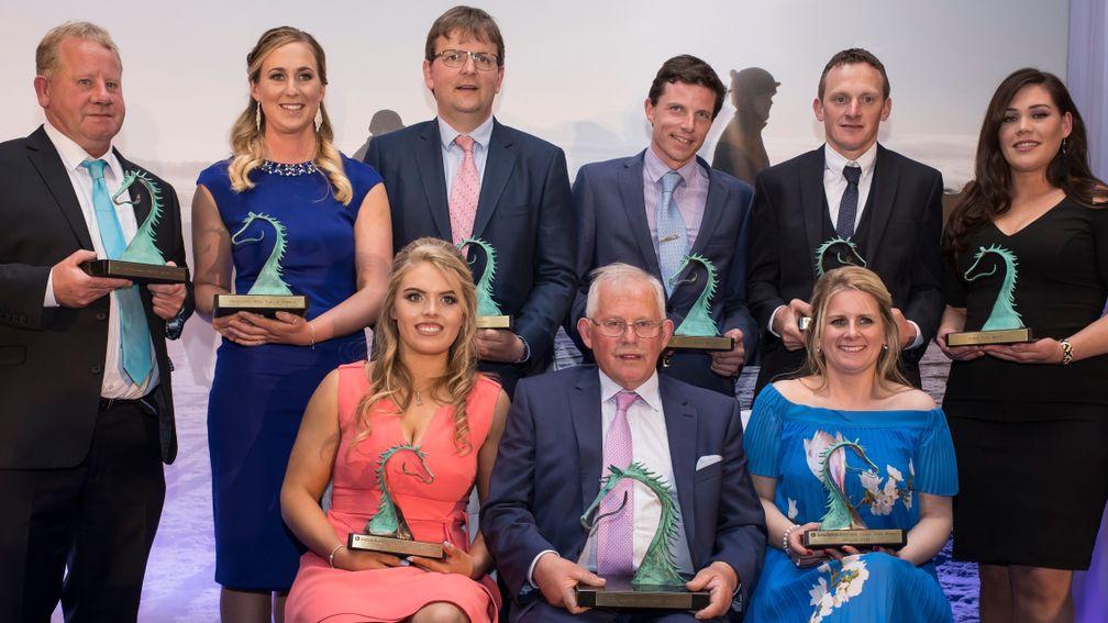 A group shot of the overall winners from last year's Godolphin-sponsored Irish Stud and Stable Staff Awards