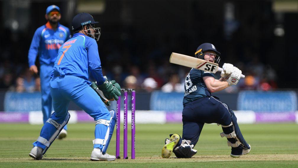 Eoin Morgan batted positively against India's spinners in the second ODI at Lord's