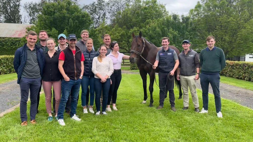 Flying Start students with Zoustar at Widden Stud and Eathan Leonard