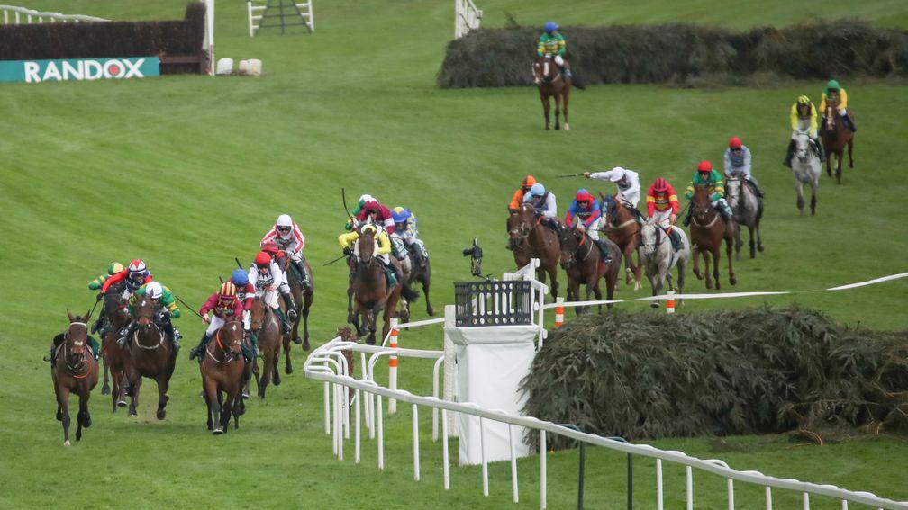 The field head for home in the Grand National
