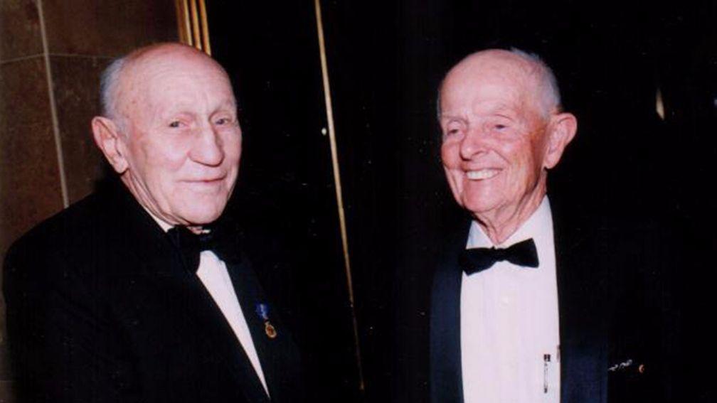 Britt, together with Scobie Breasley (left), did mucch to boost the international reputation of Australian jockeys