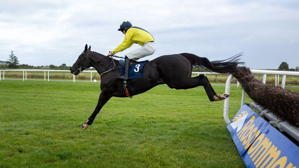Enniskerry and Mikey O'Sullivan land the Grade 3 Kilbegnet Novice Chase at Roscommon