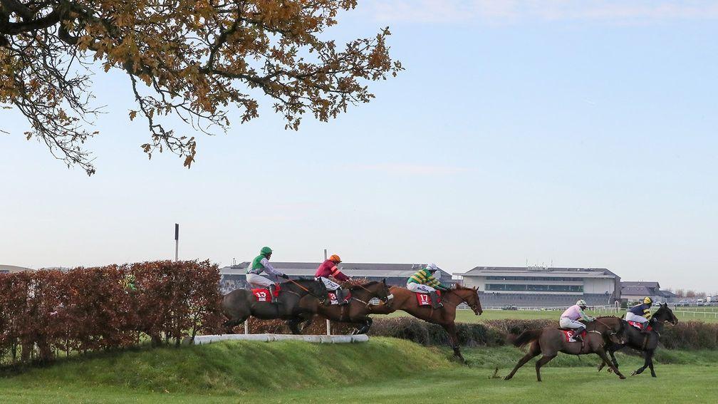Yanworth (centre) was successful on his first cross-country mission at Punchestown