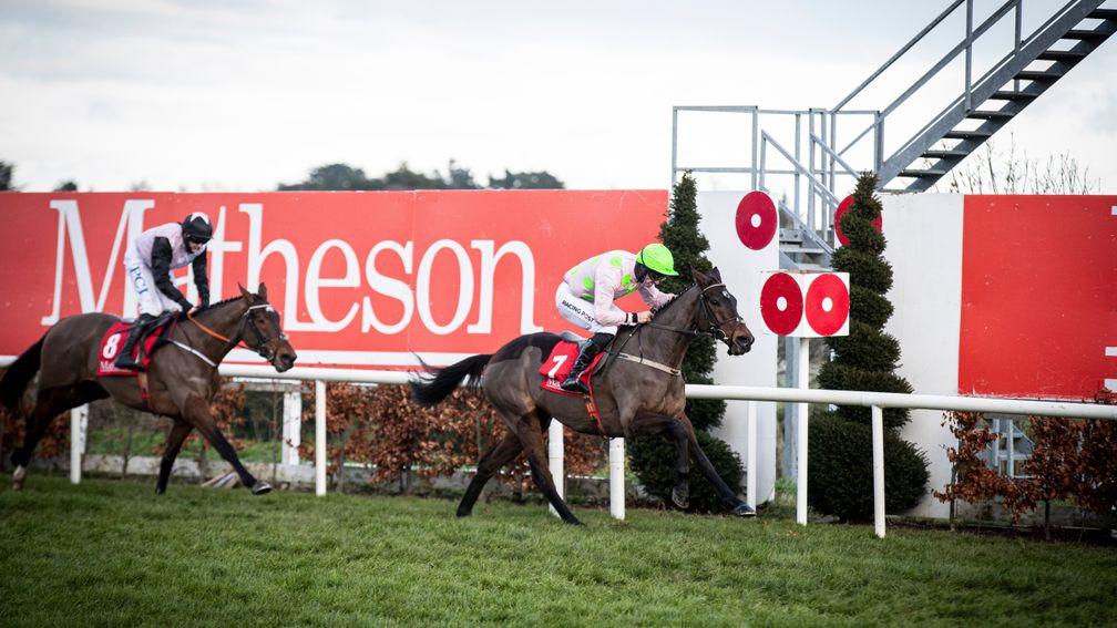 Hat-trick heroes: Sharjah and Patrick Mullins combine for a third win in the Grade 1 Matheson Hurdle at Leopardstown