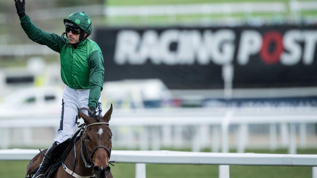 Ruby’s back: after months on the sidelines following a broken leg, Ruby Walsh scores in the festival’s second race as odds-on favourite Footpad lands the Arkle Novices’ Chase