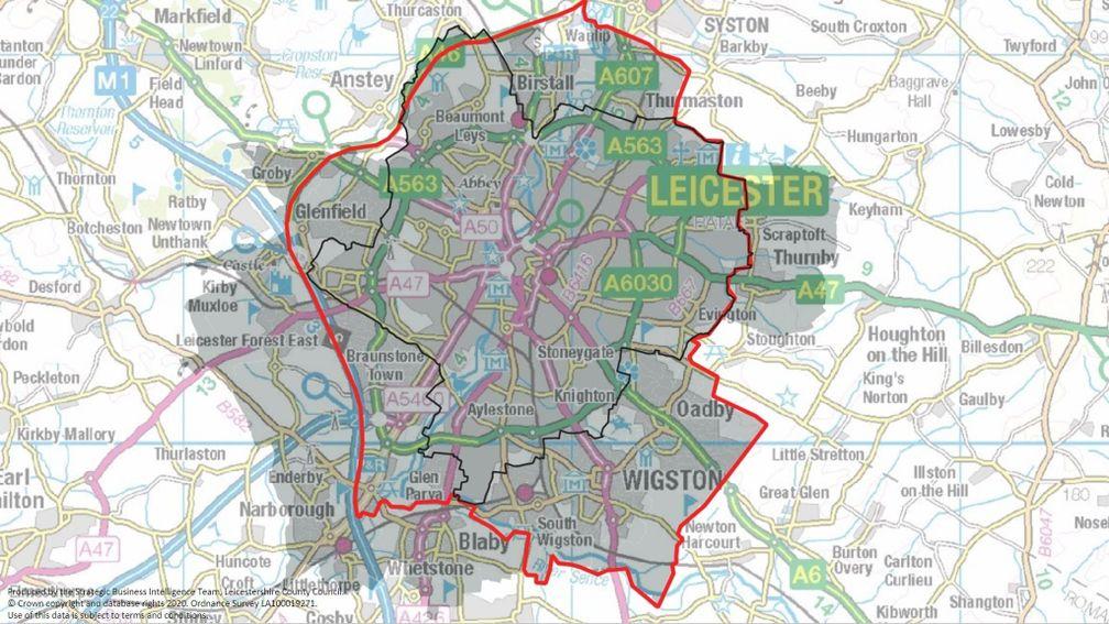 The area affected by the local lockdown includes Oadby, where Leicester racecourse is situated