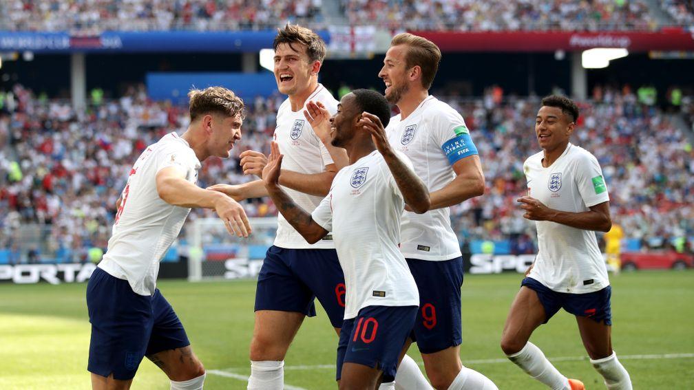 England celebrate during the World Cup