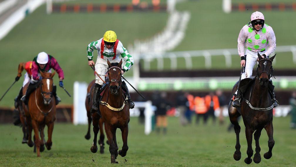 Benie Des Dieux ridden by Ruby Walsh (right) on the way to winning the Mares' Hurdle