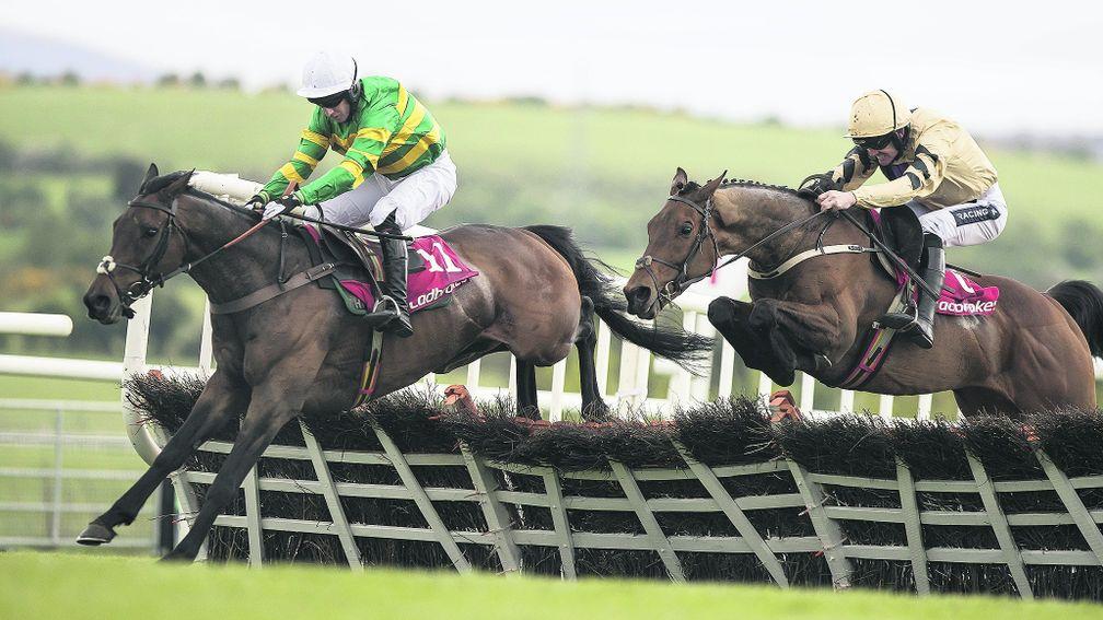Noel Fehily on Unowhatimeanharry (left) was superb in taking the race to Nichols Canyon (right)