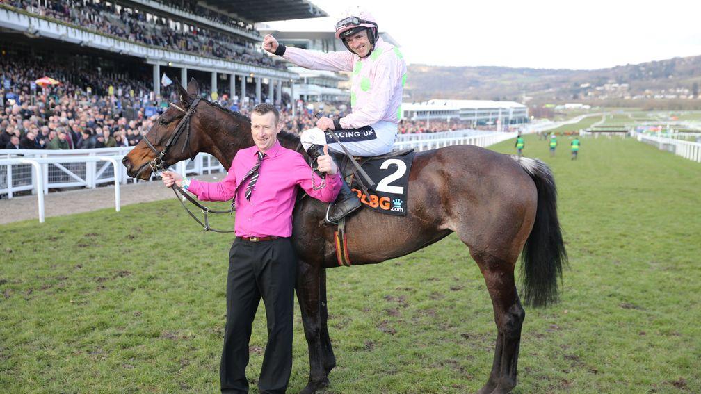 Benie Des Dieux and Ruby Walsh after their victory in the 2018 Mares' Hurdle at Cheltenham