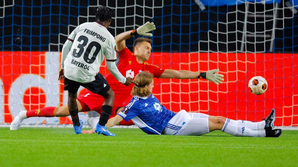Jeremie Frimpong and his Bayer Leverkusen teammates can extend their unbeaten run