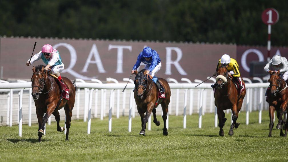 Expert Eye (left) stretched clear of the field in the Vintage Stakes at Glorious Goodwood