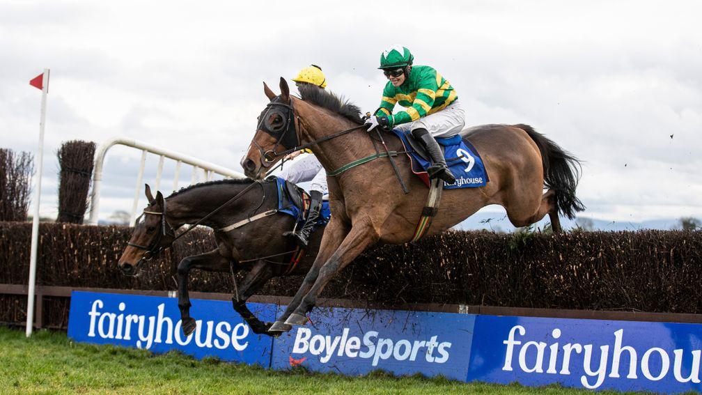 Stand Up And Fight under Aine O'Connor runs out a surprise winner of the hunter chase at Fairyhouse