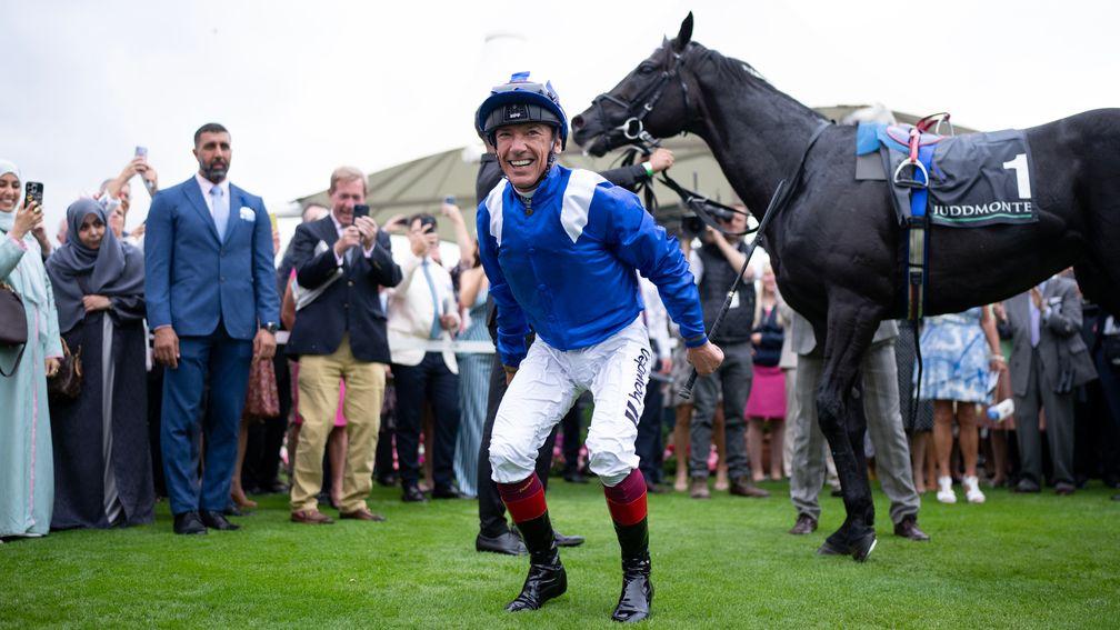 Frankie Dettori completes a perfect landing after executing a perfect ride on Mostahdaf