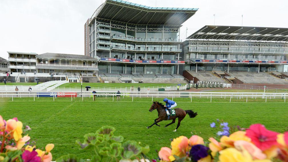 Ghaiyyath runs out a clear-cut winner of the Juddmonte International at York in August 2020