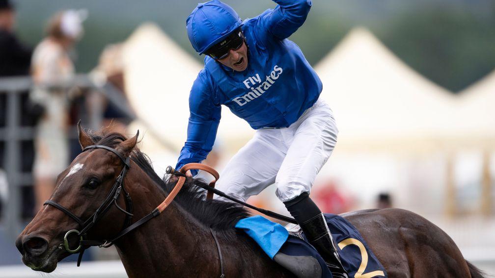 William Buick celebrating after the King's Stand