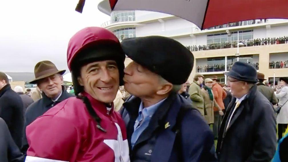 Michael O'Leary and Davy Russell kiss and make up at Cheltenham