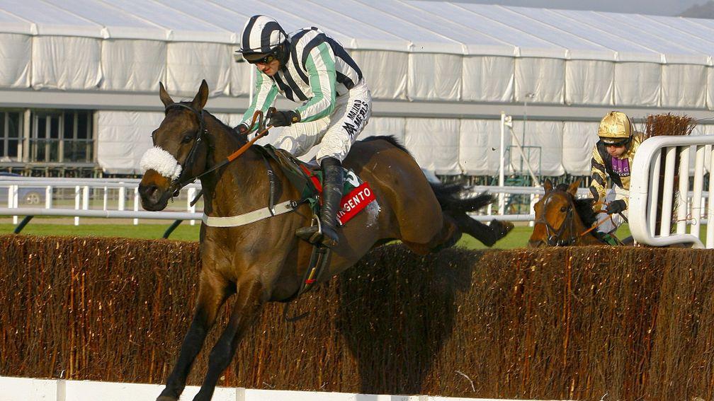 Midnight Chase pulls clear of Tidal Bay to win the Argento Chase at Cheltenham in 2012