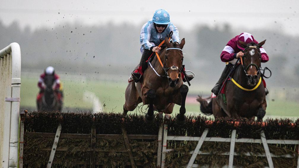 Honeysuckle (left): led home a 1-2 for British-bred runners in the Hatton’s Grace Hurdle at Fairyhouse