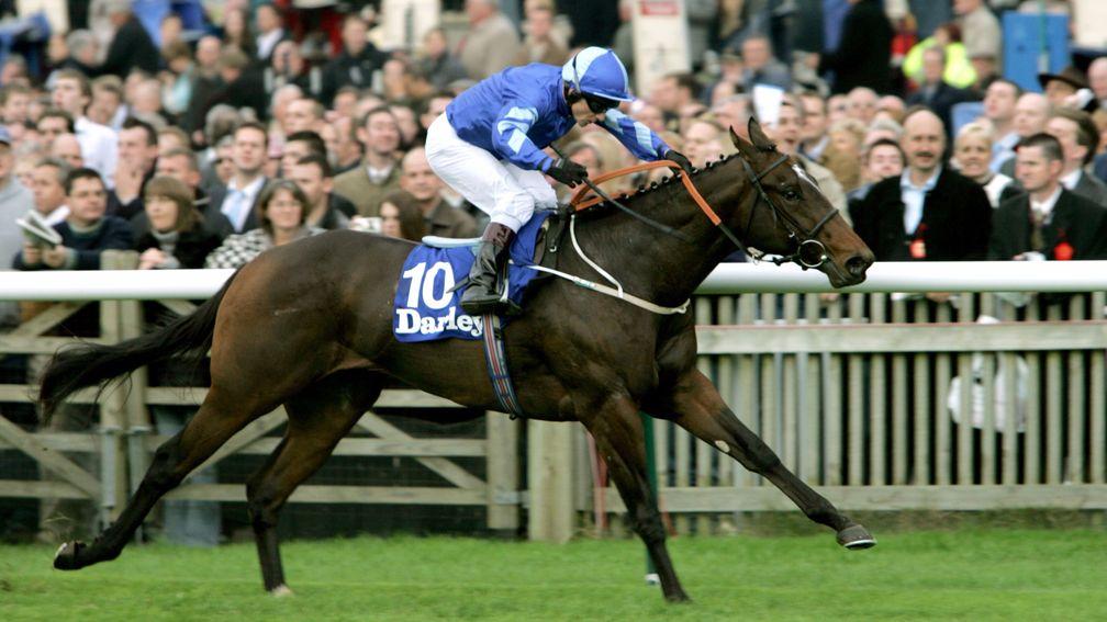Shamardal wins the Dewhurst Stakes under Kevin Darley in 2004