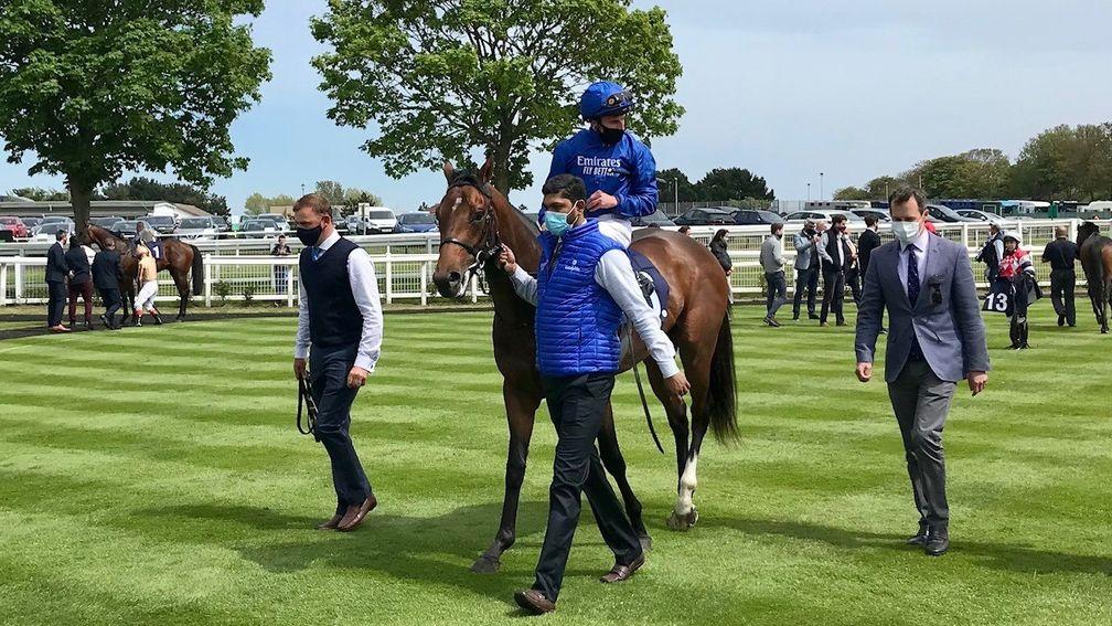 New Science and William Buick after winning the only two-year-old race at Yarmouth