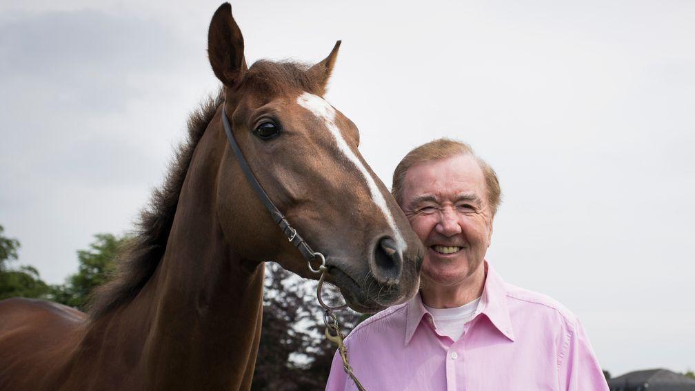 Dermot Weld with Derby hope Hazapour at his Rosewell House base