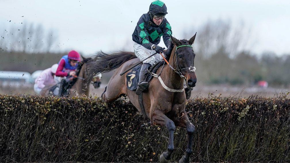Iwilldoit clears the last on the way to victory in the Classic Chase at Warwick