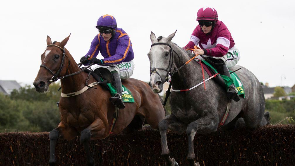 Wicklow Brave (left) got the better of Jan Maat to score at Listowel