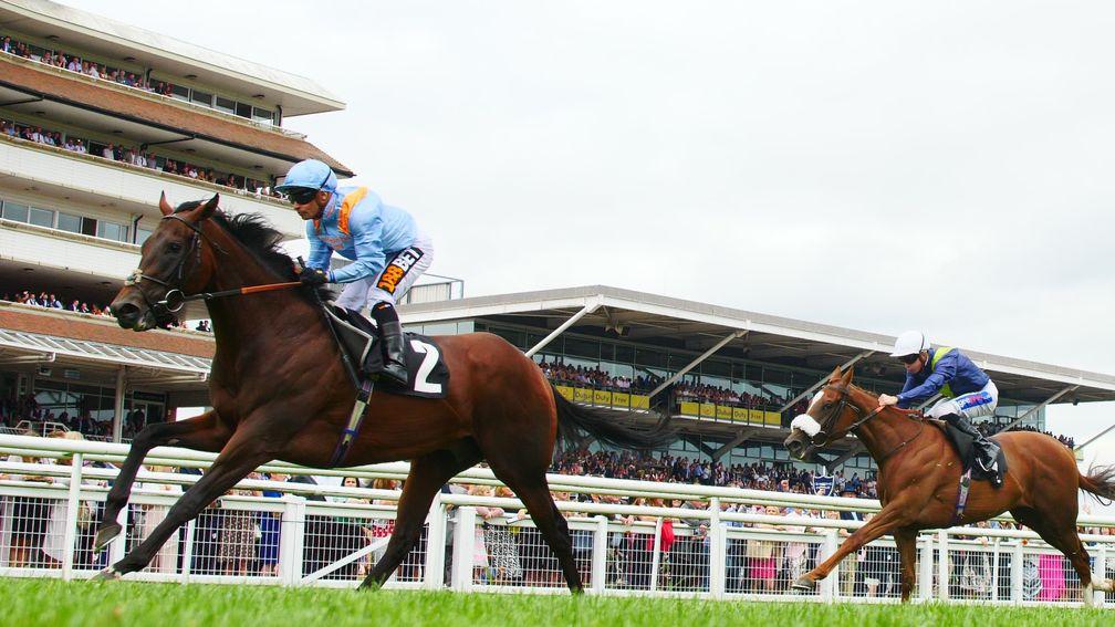 Boitron (Silvestre De Sousa) scores at Newbury last August to put himself in the Guineas picture this spring