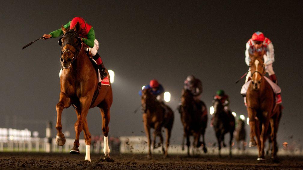 Animal Kingdom charges up the straight to win the Dubai World Cup