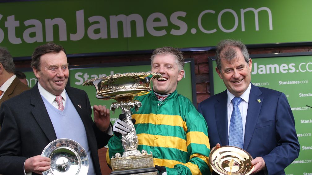 Buveur D'Air's connections celebrate winning the Champion Hurdle last season.