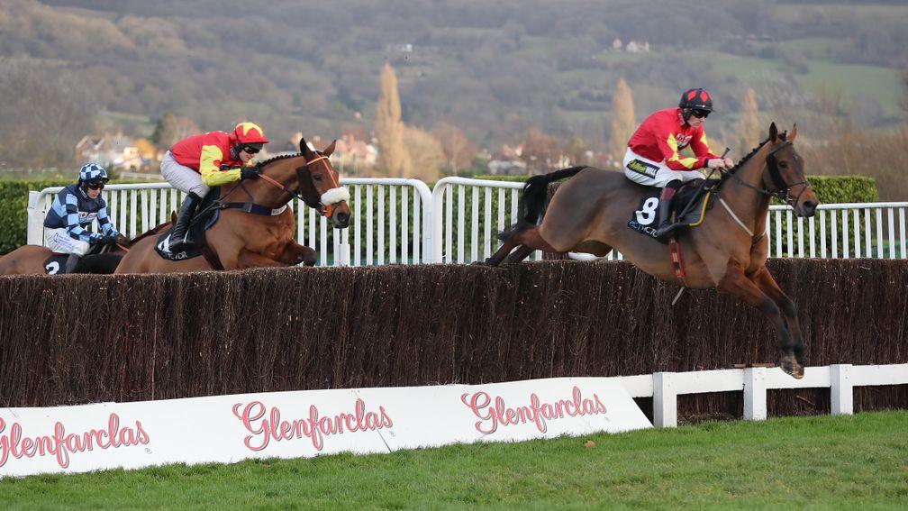 COGRY and Sam Twiston Davis (red)  wins at  Cheltenham 13/12/19Photograph by Grossick Racing Photography 0771 046 1723