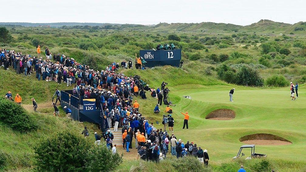 Si Woo Kim putts in front of the packed galleries at Birkdale