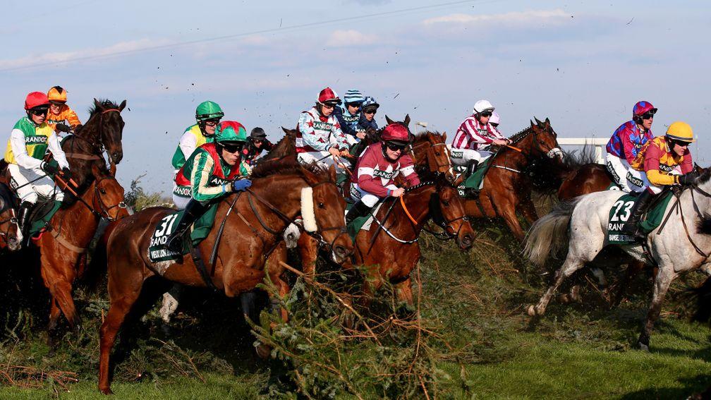 A scene from the 2019 Grand National won by Tiger Roll
