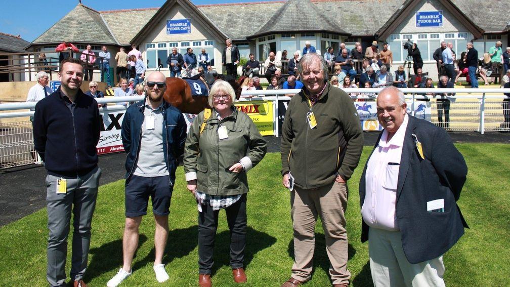 Phil Evans (second right) with friends at Hexham last week