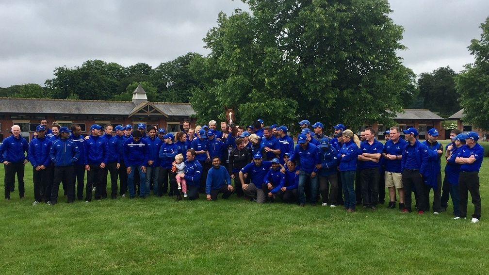 Team Masar: the Godolphin army at Moulton Paddocks with the Derby winner