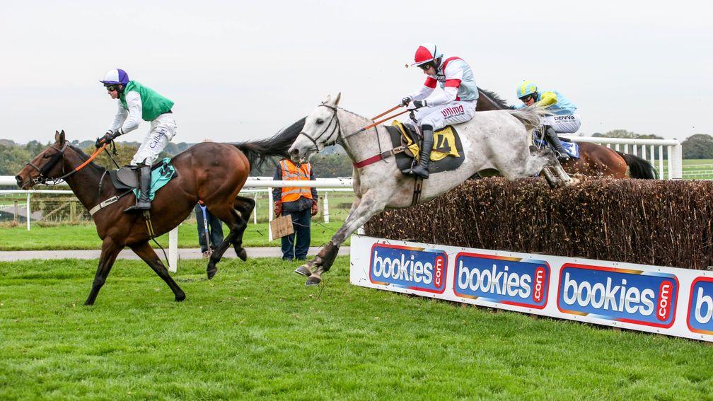 Vic De Touzaine (grey) looks to make amends for his disappointing run at Wincanton last time
