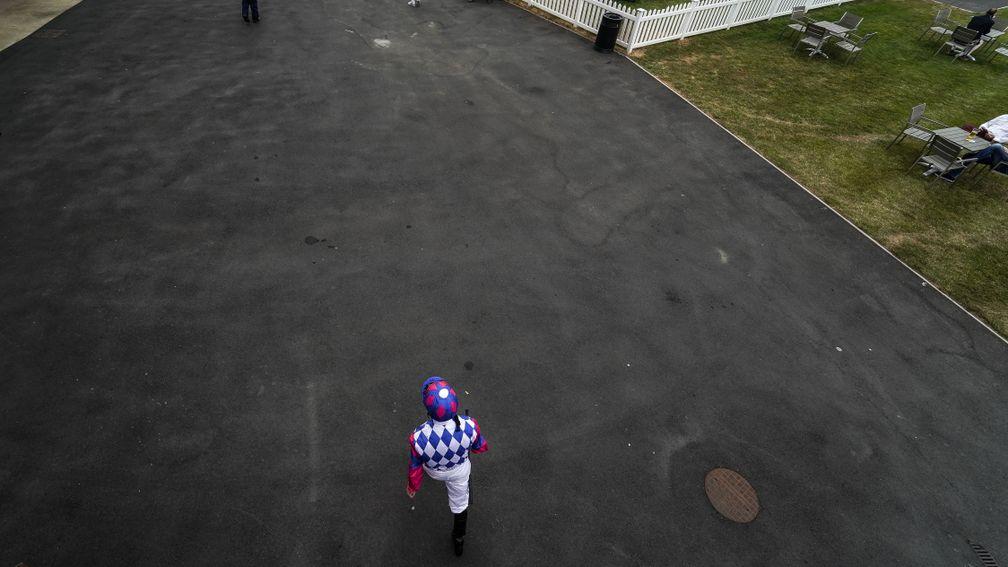 BATH, ENGLAND - JULY 17: Jockey Dane ONeill makes his way to the parade ring at Bath Racecourse on July 17, 2018 in Bath, United Kingdom. (Photo by Alan Crowhurst/Getty Images)