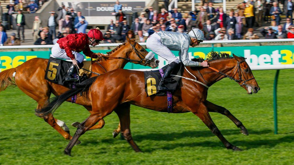 Mildenberger (James Doyle) beats Fortune's Pearl in the Feilden Stakes at Newmarket