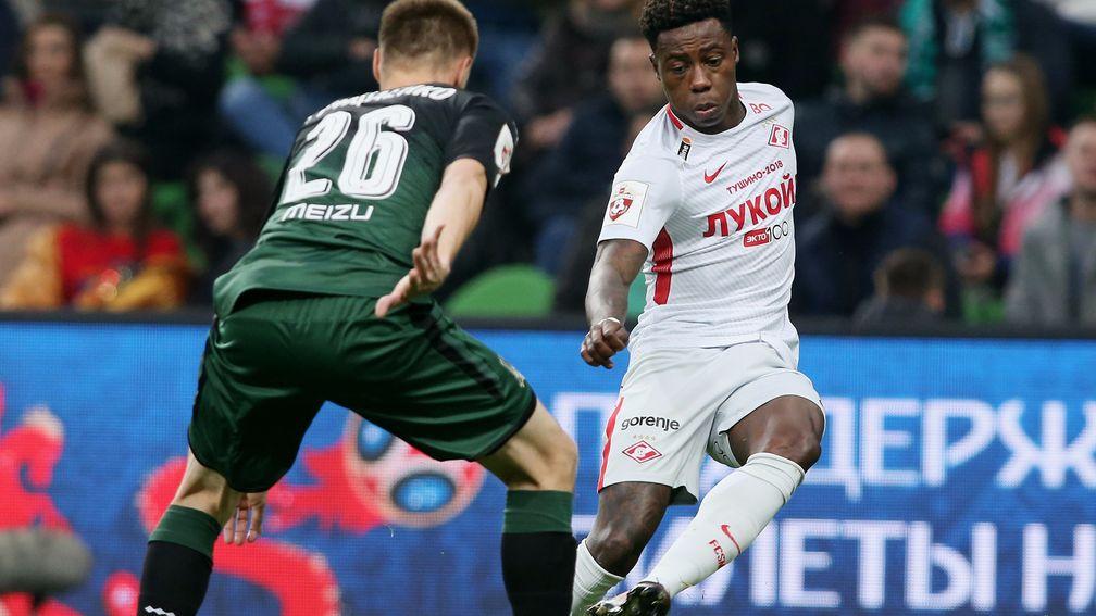 Spartak Moscow's Quincy Promes in their recent excellent win at Krasnodar