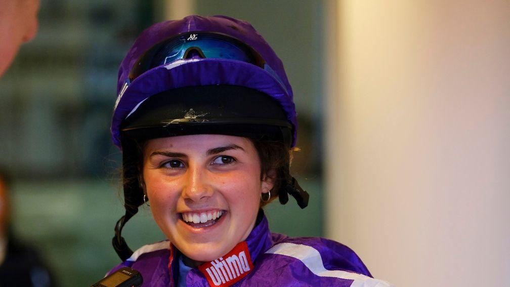 Georgia King, 16, is all smiles after enjoying an unforgettable winning first ride over the Derby course and distance