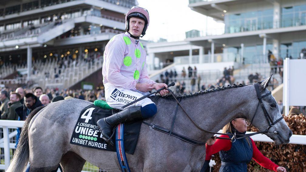 Lossiemouth: the grey mare was imperious when winning the Unibet Hurdle at Cheltenham last Saturday