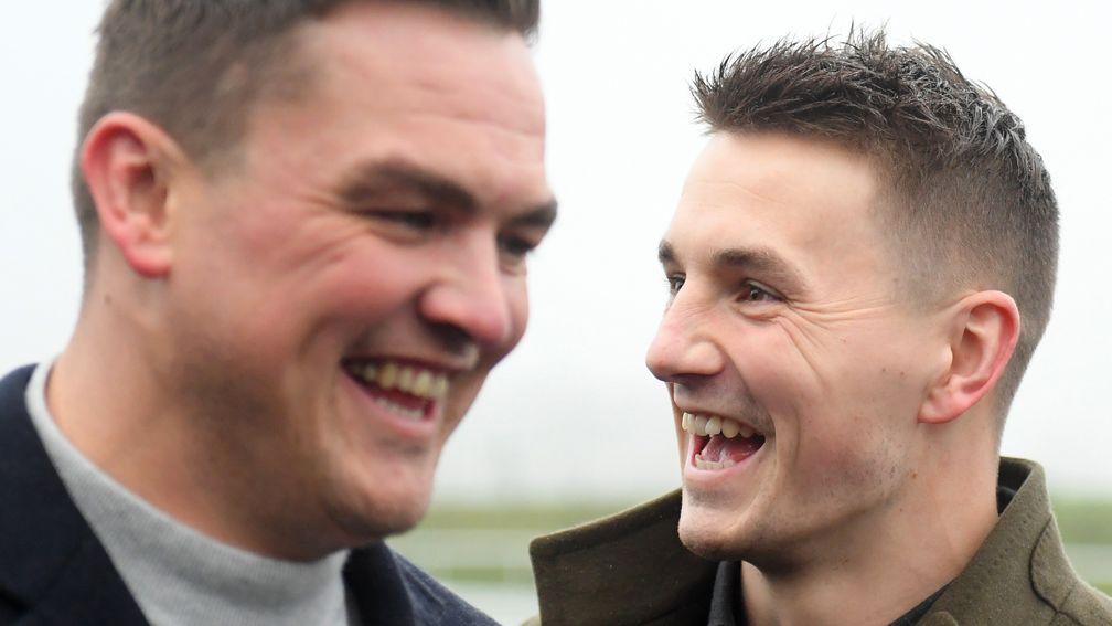 Gareth Maule (left) and Jonathan Davies are all smiles after their big win
